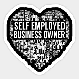 Self Employed Business Owner Heart Sticker